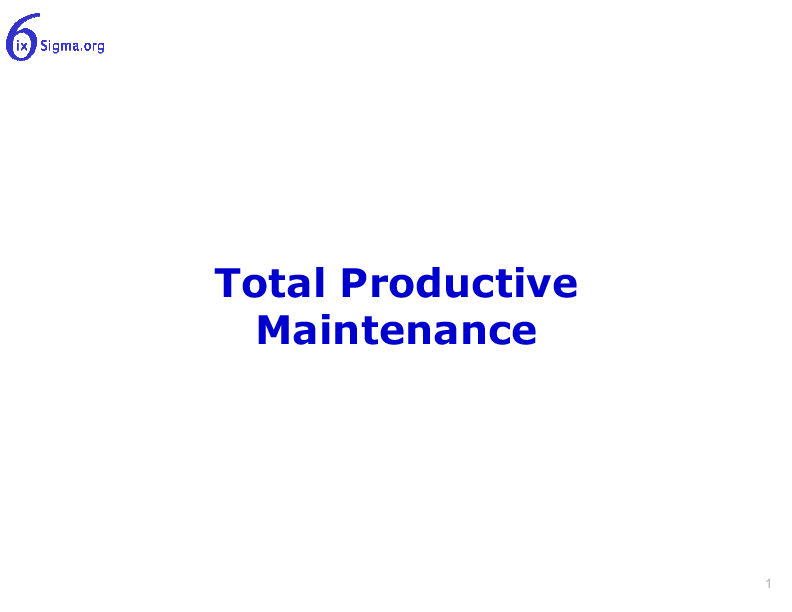 045_Total Productive Maintenance (62-slide PPT PowerPoint presentation (PPTX)) Preview Image