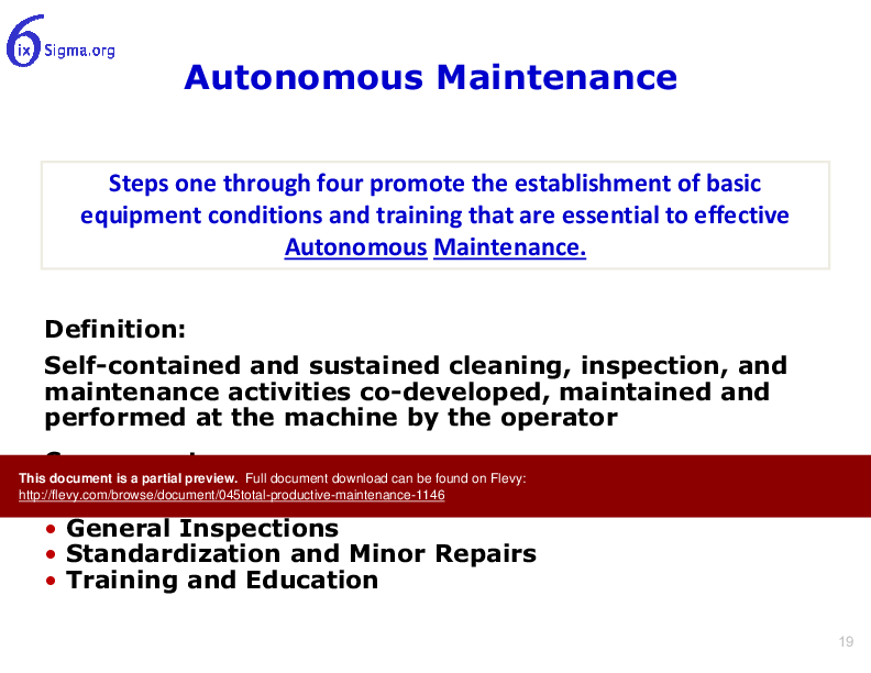 045_Total Productive Maintenance (62-slide PPT PowerPoint presentation (PPTX)) Preview Image