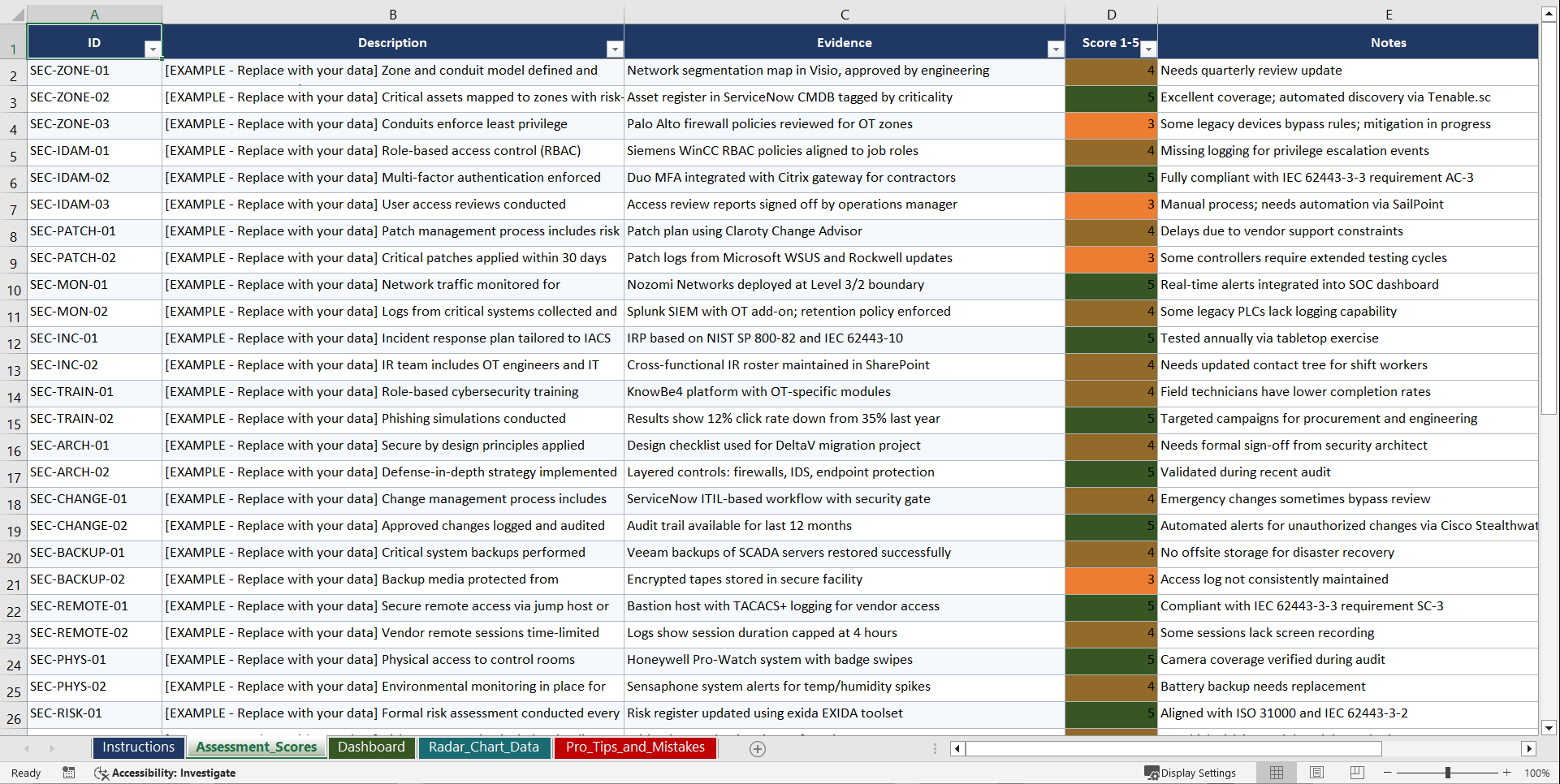 Mastering IEC 62443 Playbook (Excel template (XLSX)) Preview Image