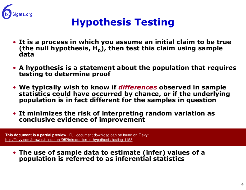 052_Introduction to Hypothesis Testing (36-slide PPT PowerPoint presentation (PPT)) Preview Image