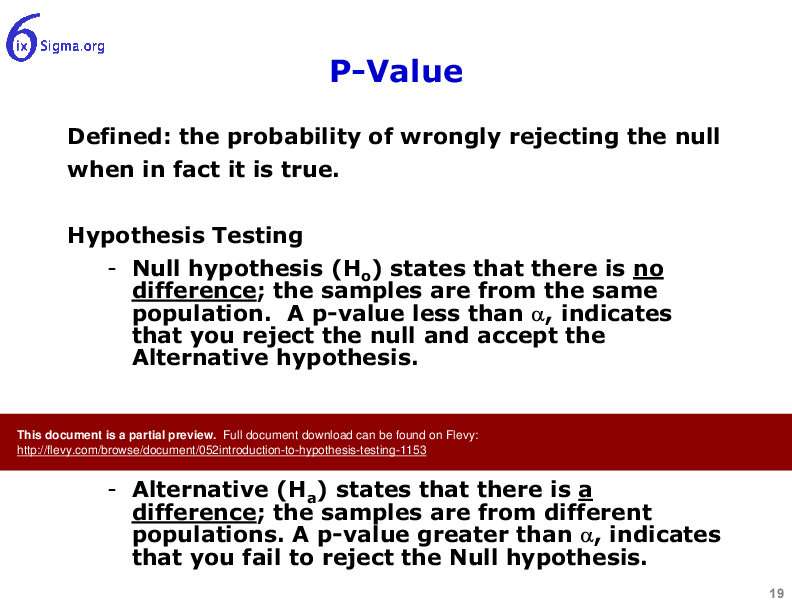 052_Introduction to Hypothesis Testing (36-slide PPT PowerPoint presentation (PPT)) Preview Image