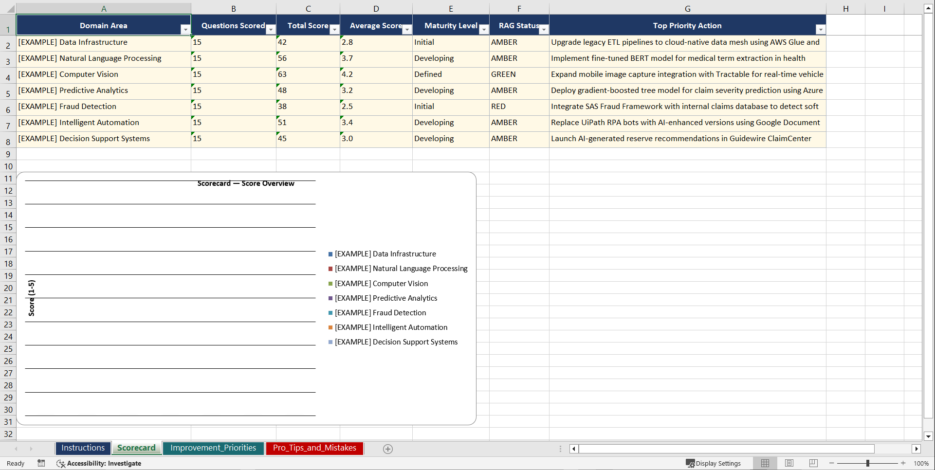 AI for Claims Processing Playbook (Excel template (XLSX)) Preview Image