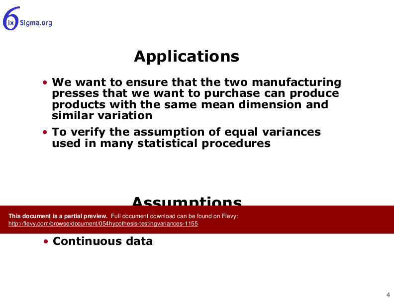 This is a partial preview of 054_Hypothesis Testing - Variances (60-slide PowerPoint presentation (PPTX)). Full document is 60 slides. 
