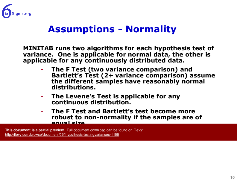 This is a partial preview of 054_Hypothesis Testing - Variances (60-slide PowerPoint presentation (PPTX)). Full document is 60 slides. 