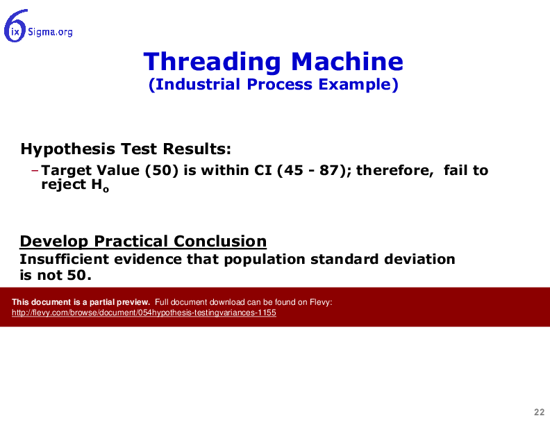 054_Hypothesis Testing - Variances (60-slide PowerPoint presentation (PPTX)) Preview Image