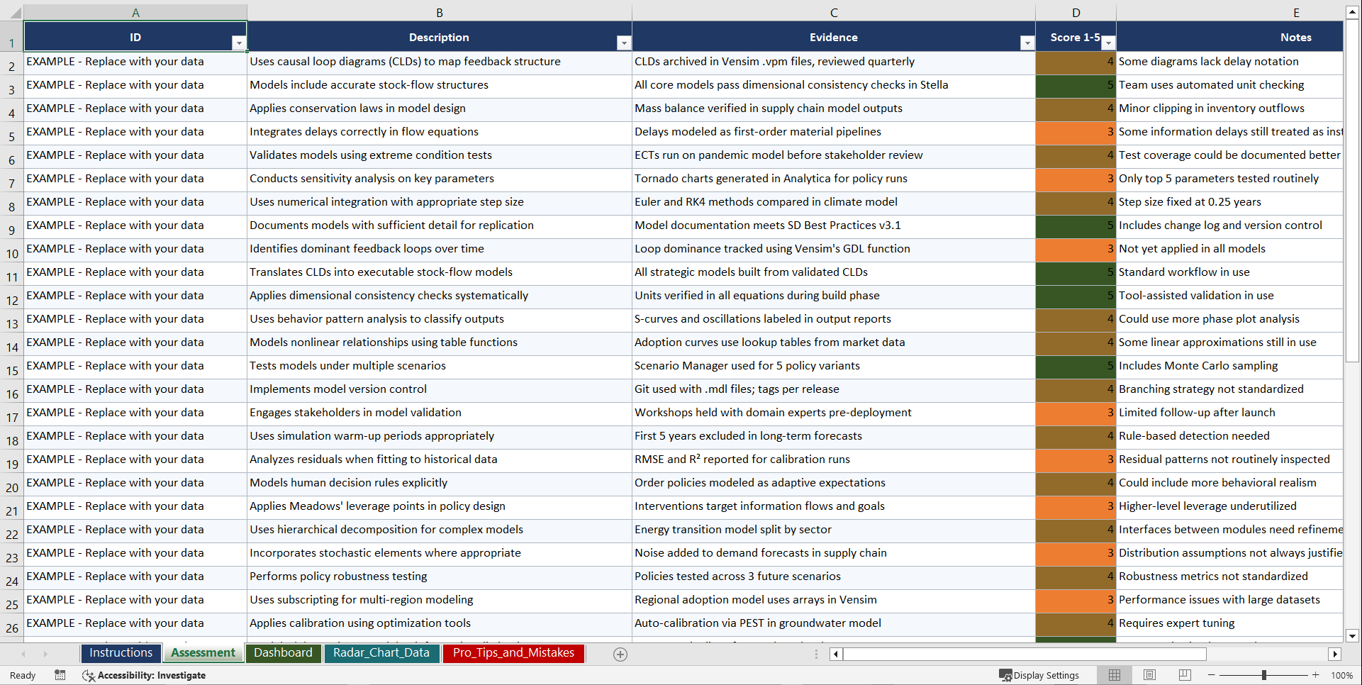 System Dynamics (SD) Playbook (Excel template (XLSX)) Preview Image