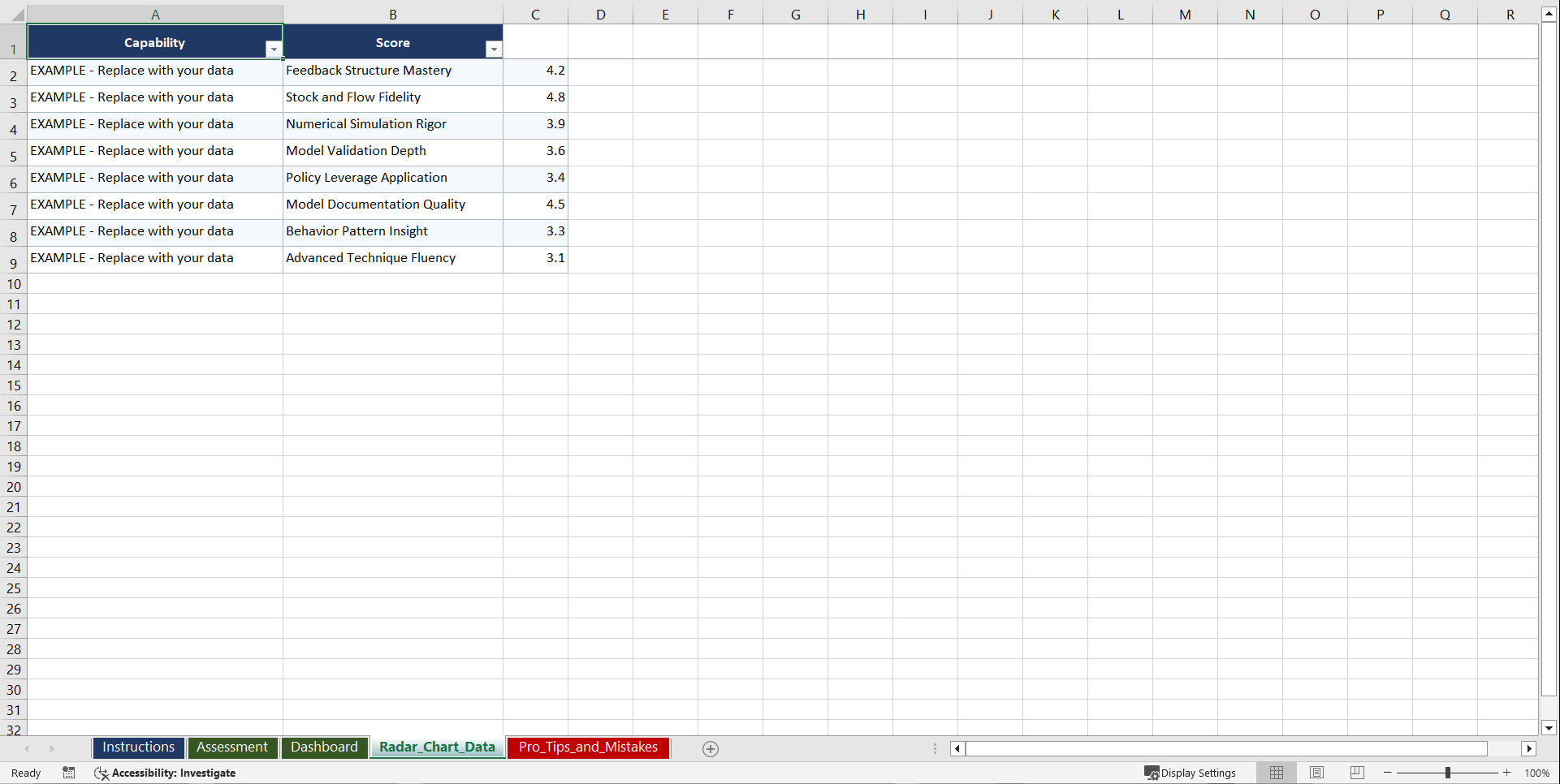 System Dynamics (SD) Playbook (Excel template (XLSX)) Preview Image
