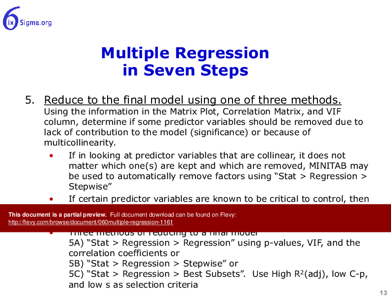060_Multiple Regression (49-slide PPT PowerPoint presentation (PPTX)) Preview Image