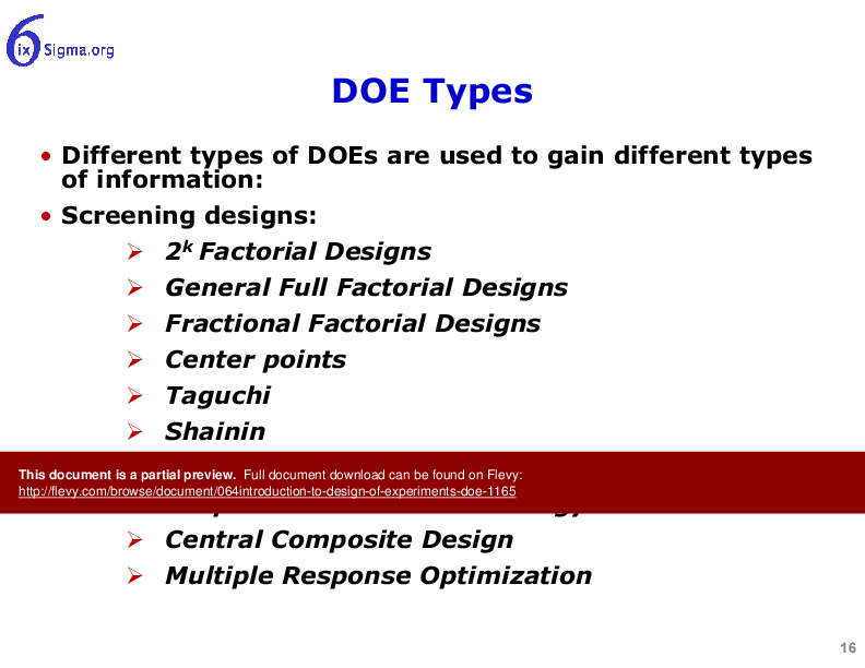 064_Introduction to Design of Experiments (DOE) (21-slide PPT PowerPoint presentation (PPTX)) Preview Image