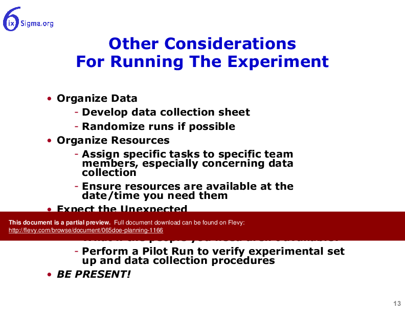 065_DOE Planning (18-slide PPT PowerPoint presentation (PPTX)) Preview Image