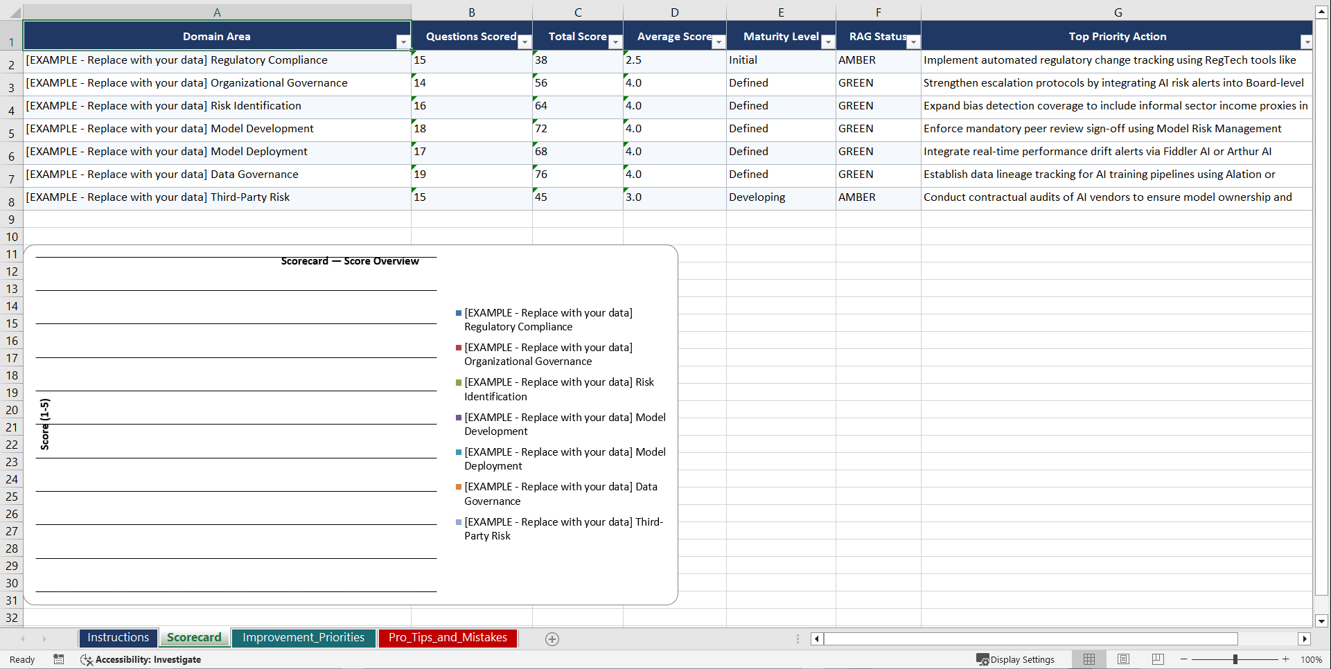 AI Risk Governance for Financial Services in Playbook (Excel template (XLSX)) Preview Image