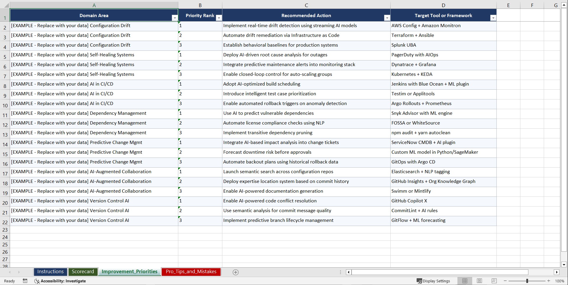 Mastering AI-Driven Software Configuration Management Playbook (Excel template (XLSX)) Preview Image