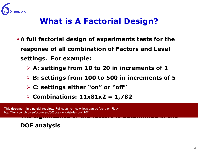 This is a partial preview of 066_DOE Factorial Design (45-slide PowerPoint presentation (PPTX)). Full document is 45 slides. 