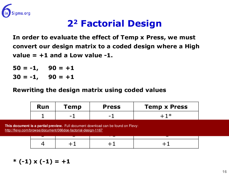 066_DOE Factorial Design (45-slide PPT PowerPoint presentation (PPTX)) Preview Image