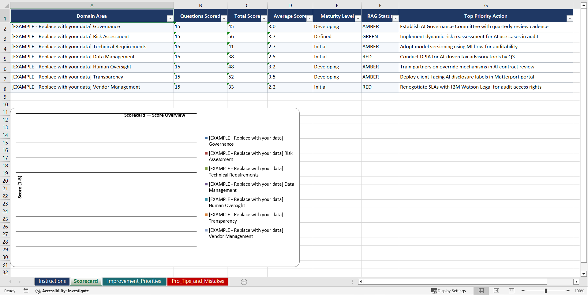 AI Act Compliance & Structured Adoption Playbook (Excel template (XLSX)) Preview Image