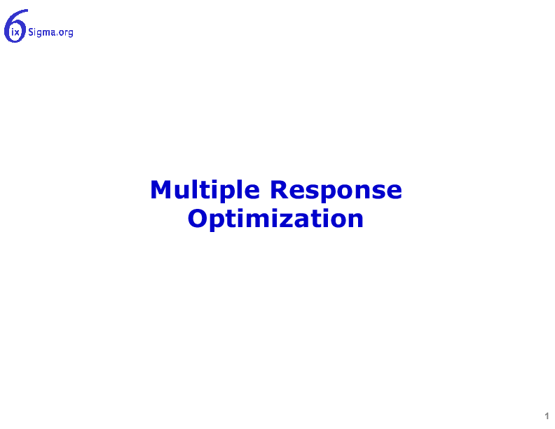 071_Multiple Response Optimization (29-slide PPT PowerPoint presentation (PPTX)) Preview Image