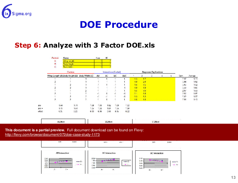 This is a partial preview of 072_DOE Case Study (18-slide PowerPoint presentation (PPTX)). Full document is 18 slides. 