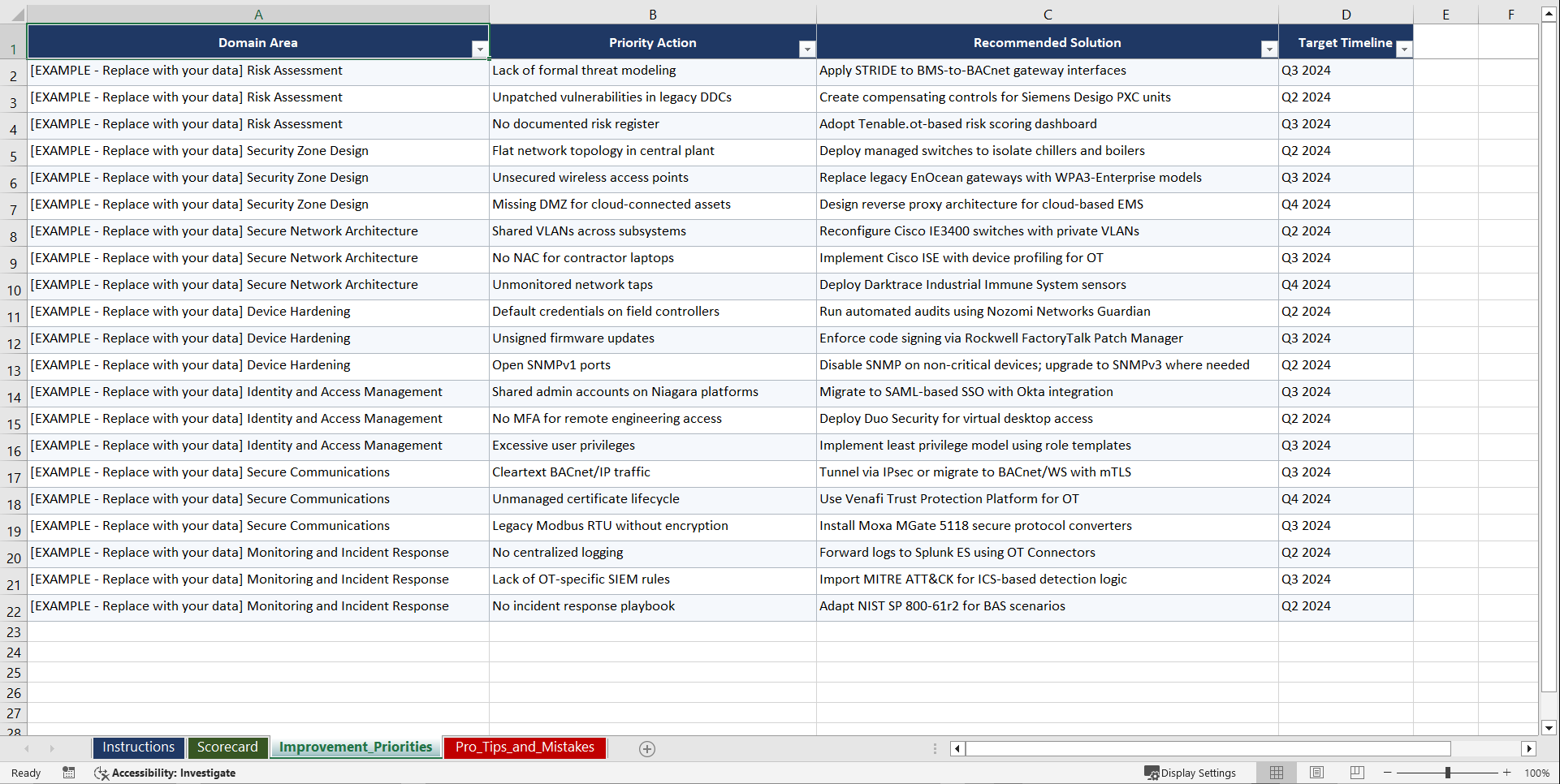 IEC 6244333 for Building Automation System Playbook (Excel template (XLSX)) Preview Image