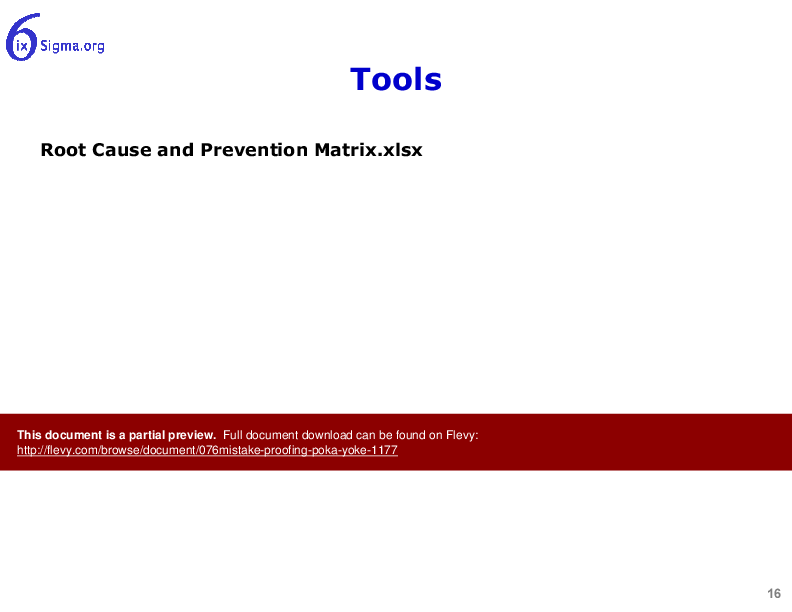 076_Mistake Proofing Poka Yoke (17-slide PPT PowerPoint presentation (PPTX)) Preview Image