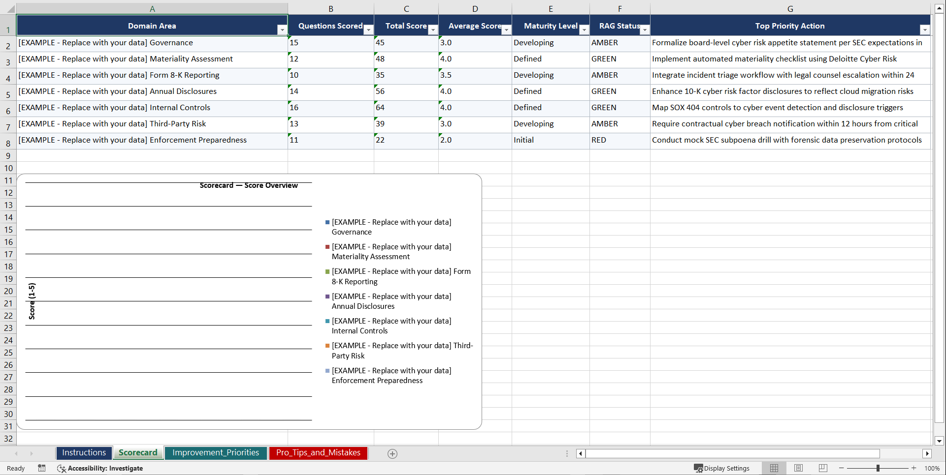 SEC Cybersecurity Disclosure Rules Playbook (Excel template (XLSX)) Preview Image