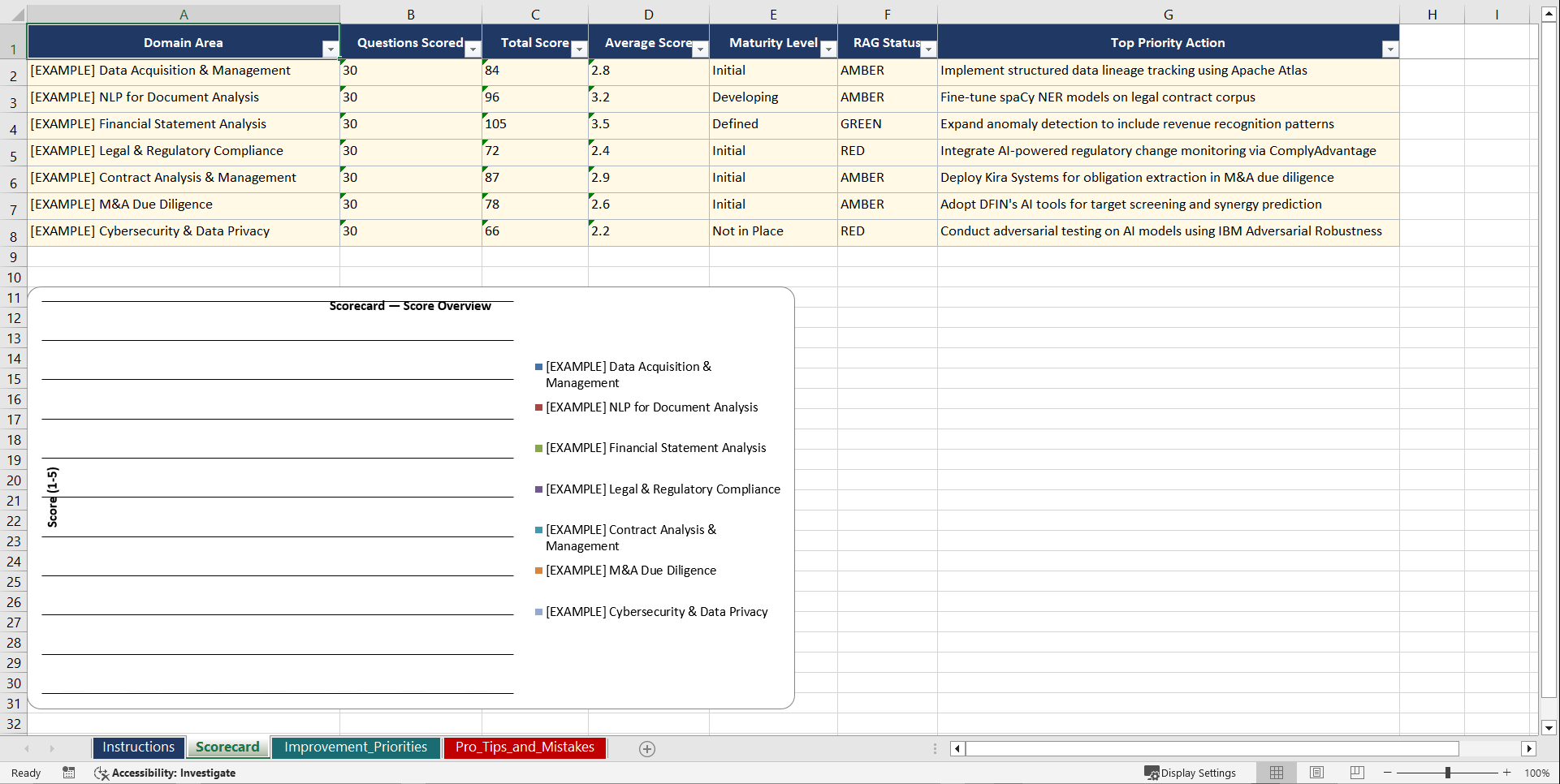 AI for Due Diligence Playbook (Excel template (XLSX)) Preview Image
