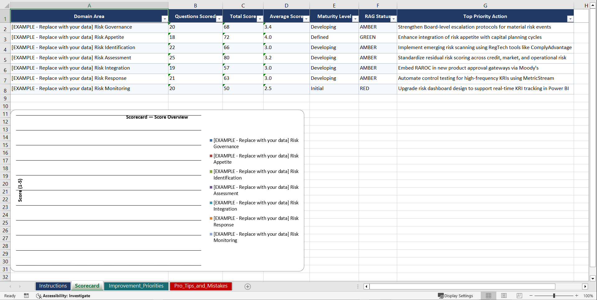 Enterprise Risk Management ERM Framework for Financial Services Playbook (Excel template (XLSX)) Preview Image