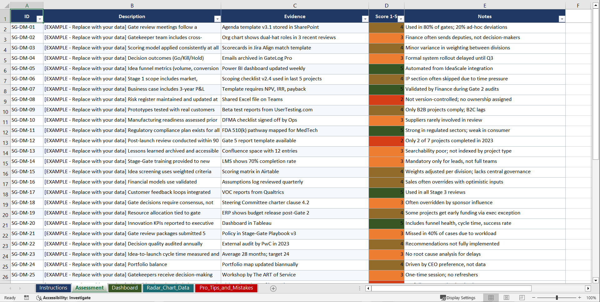 Mastering the Stage Gate Process Playbook (Excel template (XLSX)) Preview Image