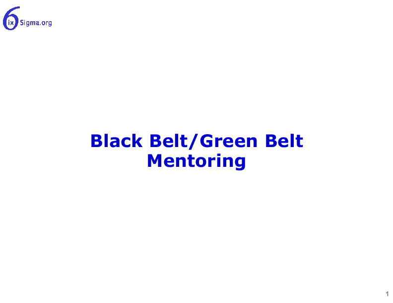 082_BlackBelt GreenBelt Mentoring (35-slide PPT PowerPoint presentation (PPTX)) Preview Image