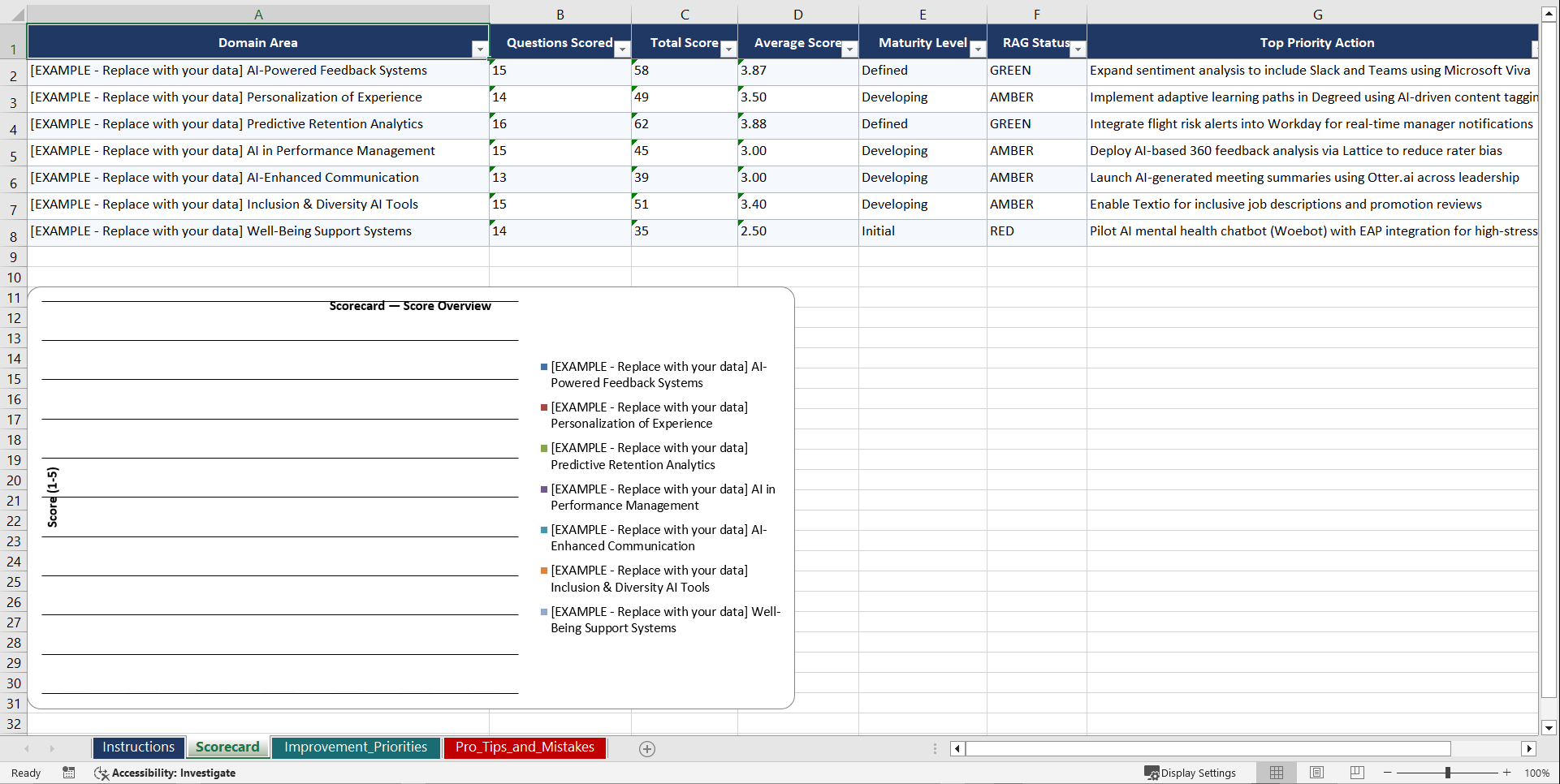 AI for Employee Engagement Playbook (Excel template (XLSX)) Preview Image