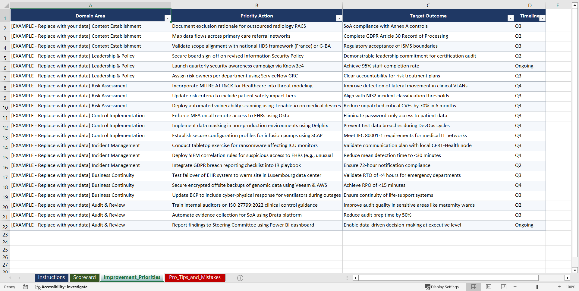 ISOIEC 270012022 Transition for European Playbook (Excel template (XLSX)) Preview Image