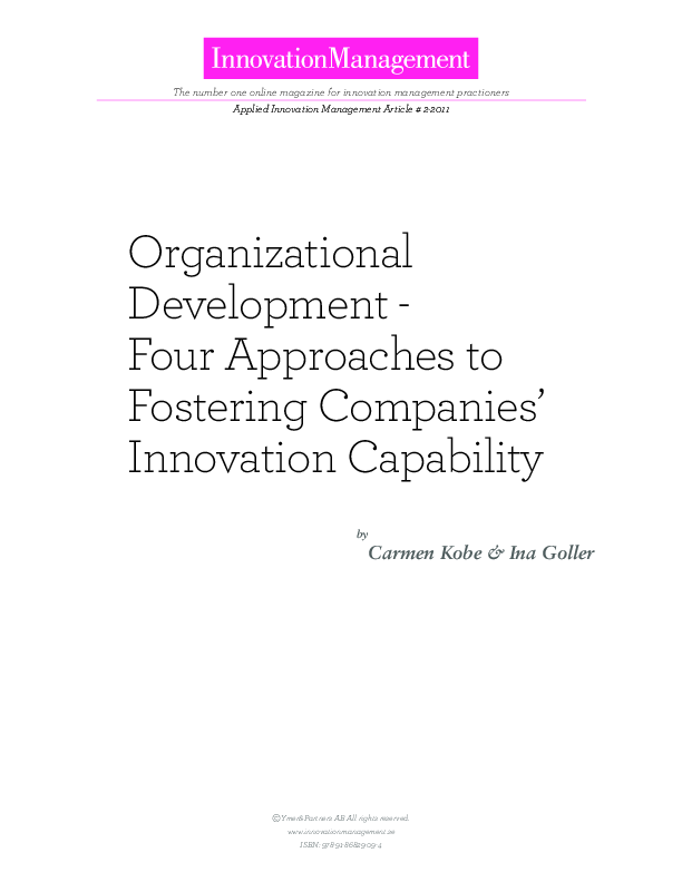 Four Approaches to Fostering Companies' Innovation Capability (12-page PDF document) Preview Image