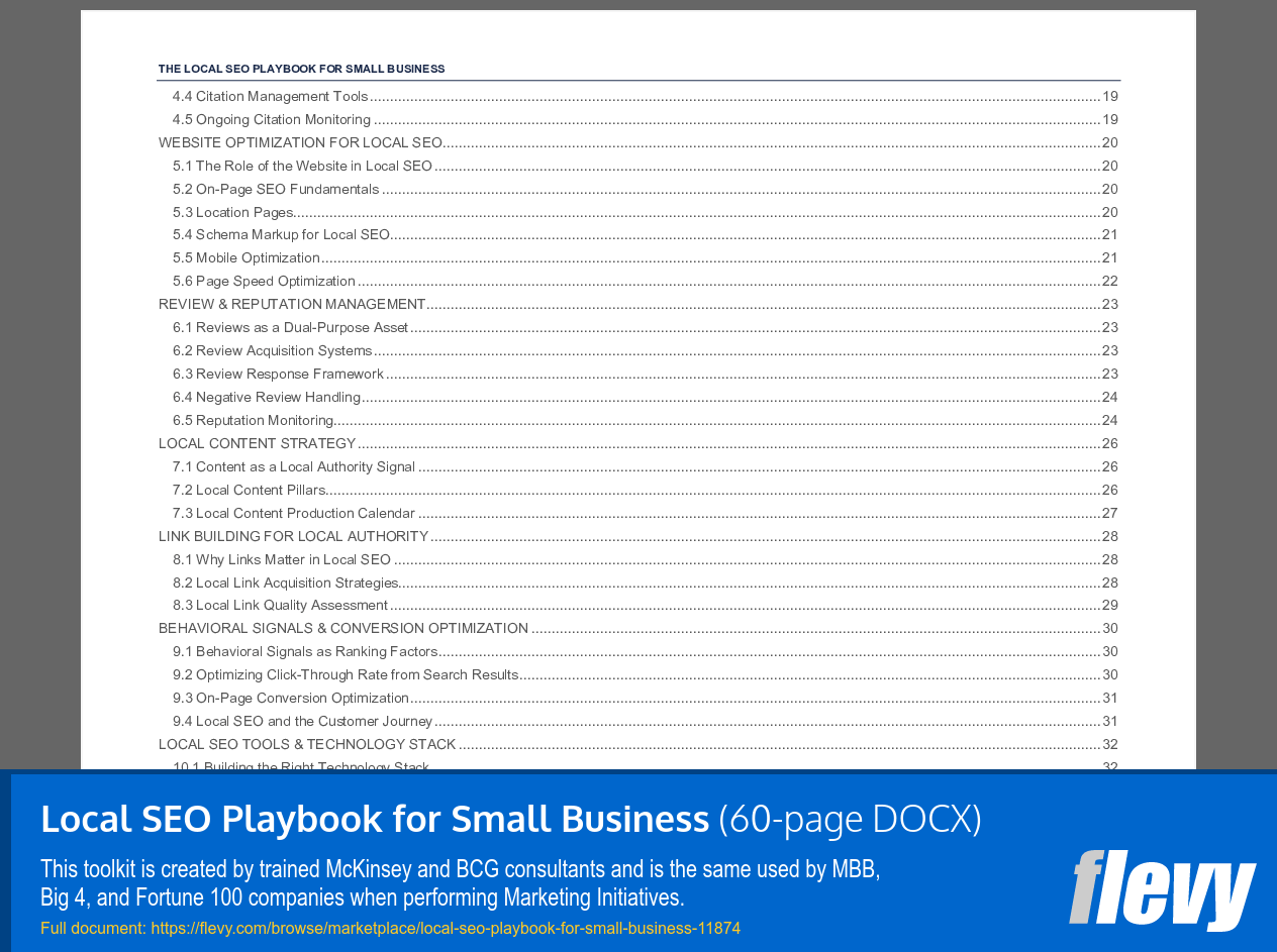 Local SEO Playbook for Small Business (60-page Word document) Preview Image