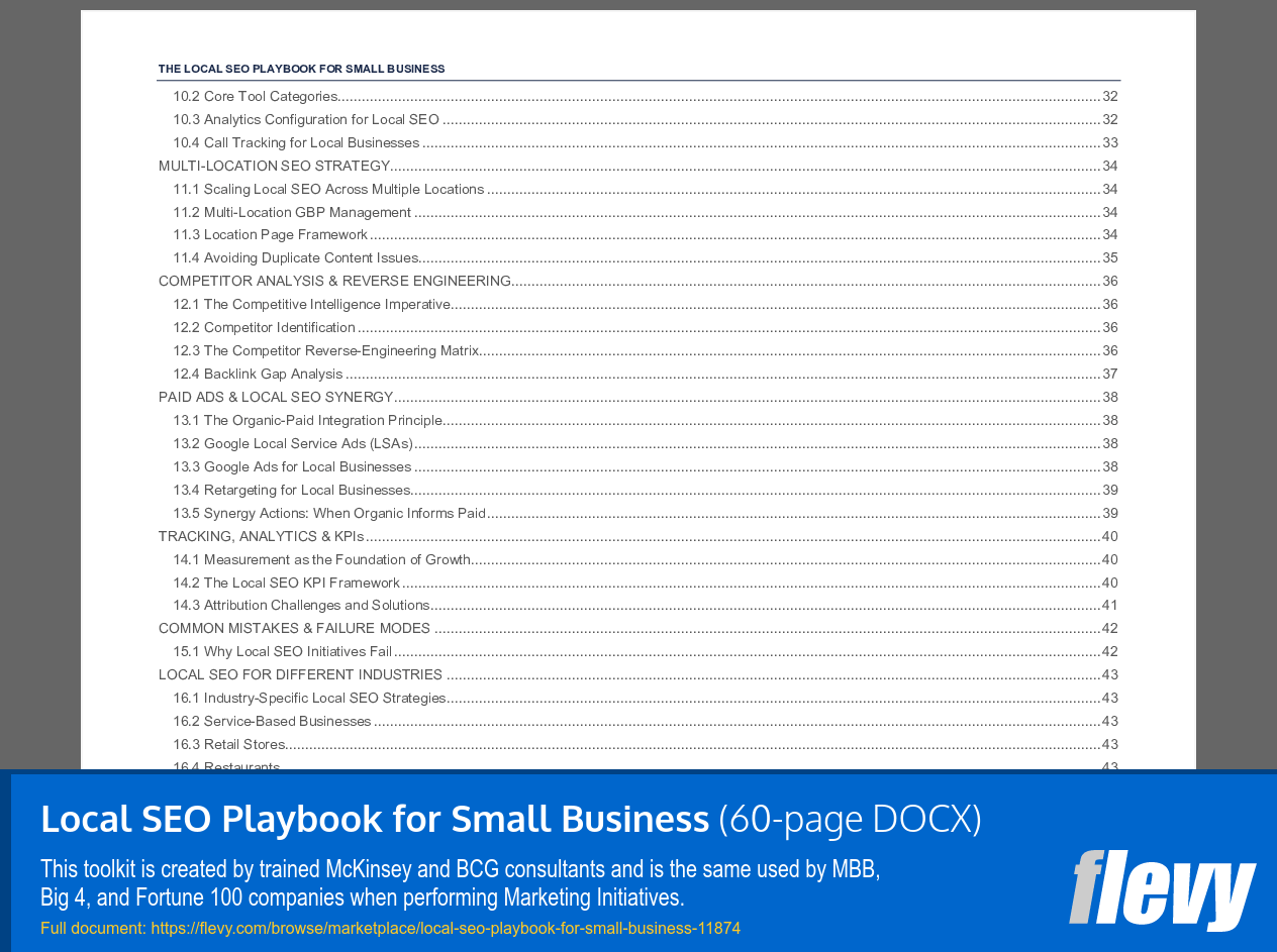 Local SEO Playbook for Small Business (60-page Word document) Preview Image