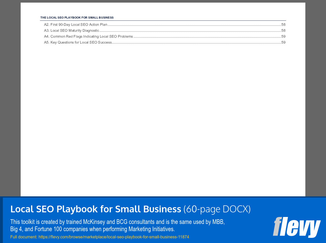Local SEO Playbook for Small Business (60-page Word document) Preview Image