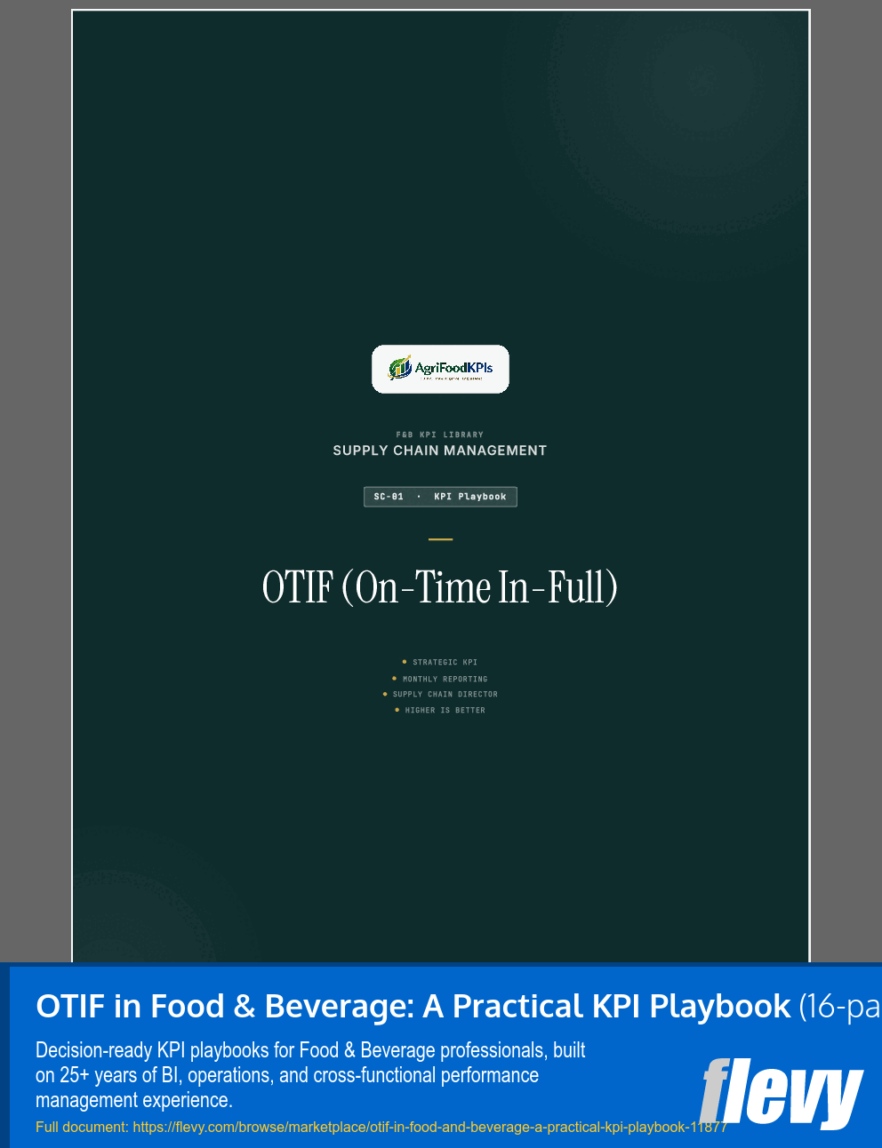 OTIF in Food & Beverage: A Practical KPI Playbook (16-page PDF document) Preview Image