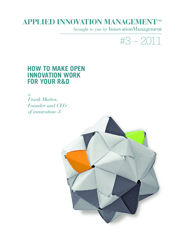 How to Implement R&D-Driven Open Innovation (28-page PDF document) Preview Image