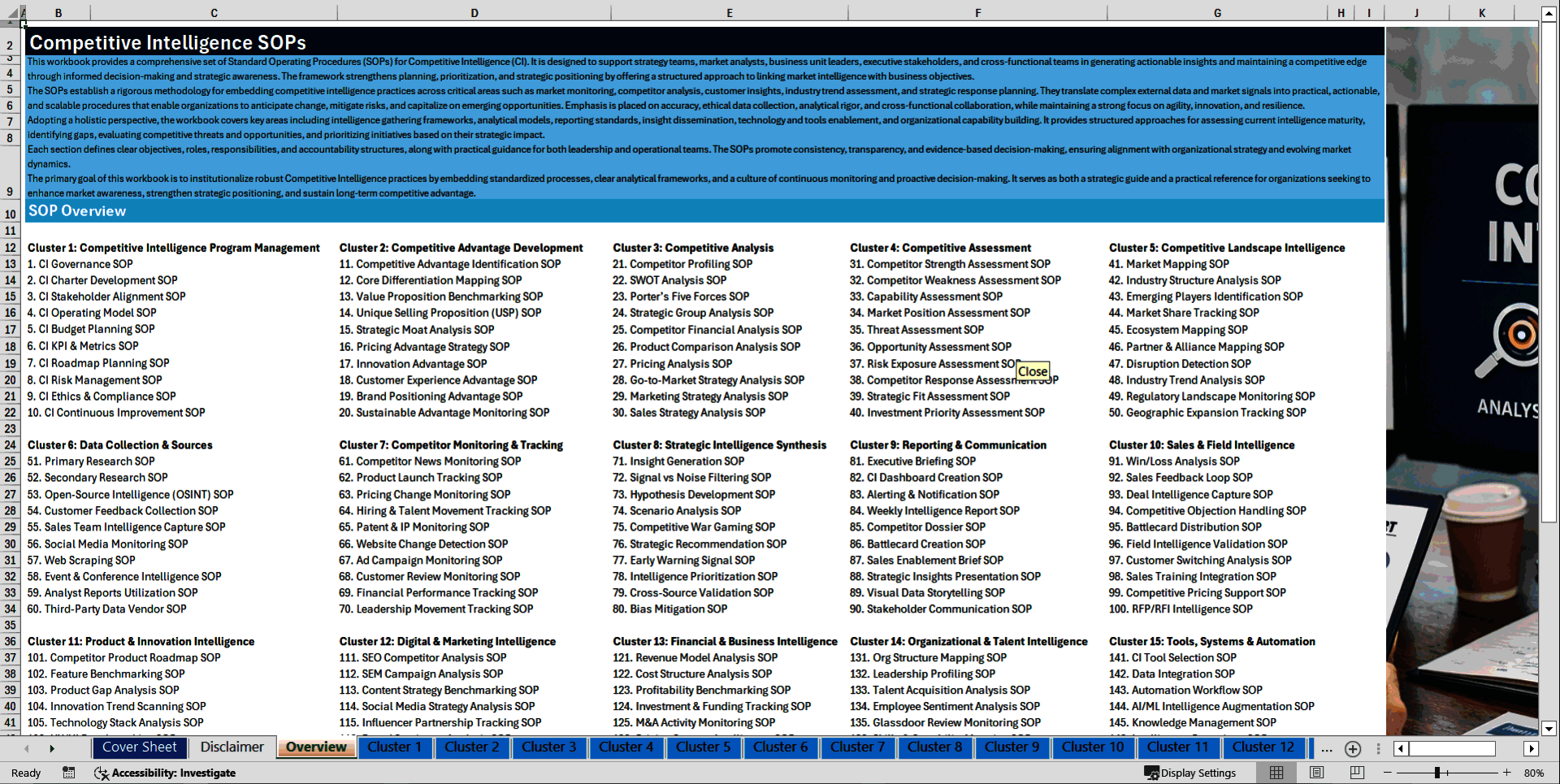 100+ Competitive Intelligence SOPs (Excel template (XLSX)) Preview Image