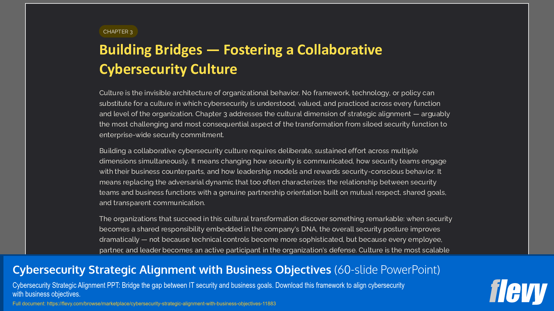 Cybersecurity Strategic Alignment with Business Objectives (60-slide PPT PowerPoint presentation template (PPTX)) Preview Image