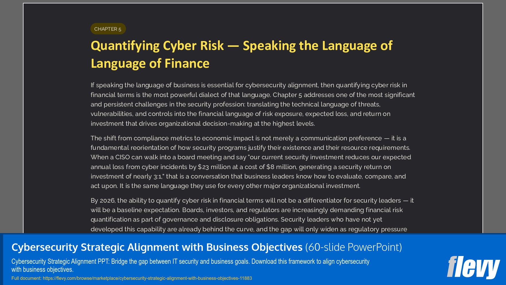 Cybersecurity Strategic Alignment with Business Objectives (60-slide PPT PowerPoint presentation template (PPTX)) Preview Image