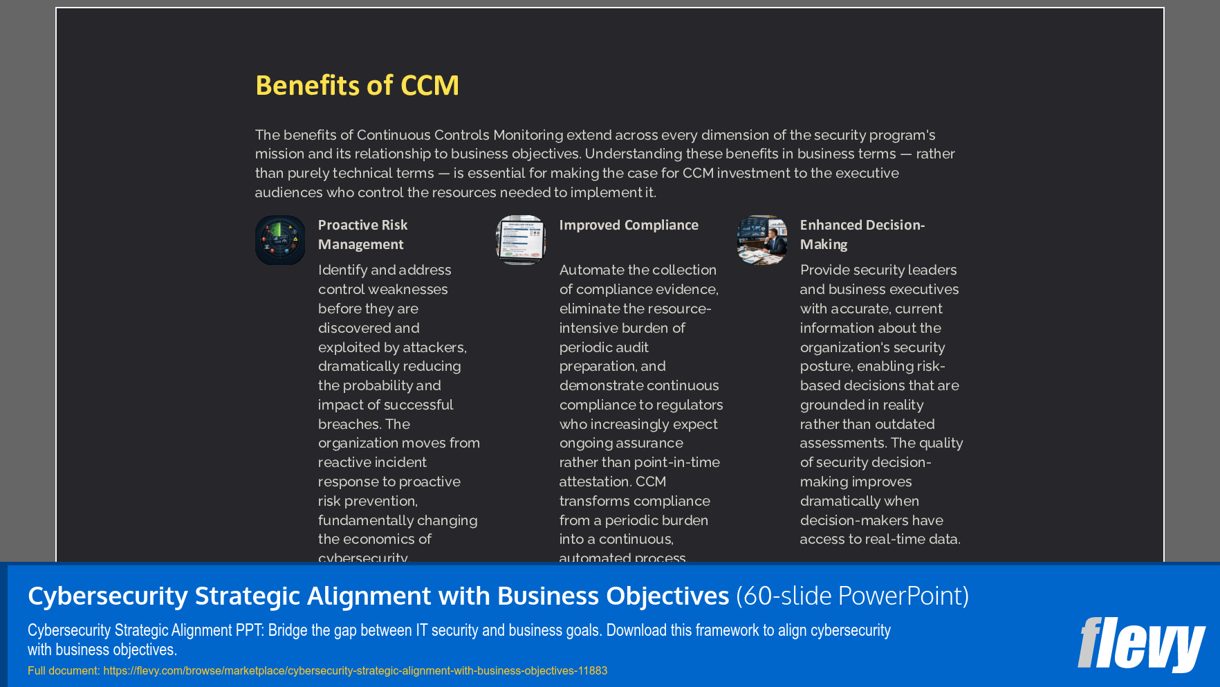 Cybersecurity Strategic Alignment with Business Objectives (60-slide PPT PowerPoint presentation template (PPTX)) Preview Image