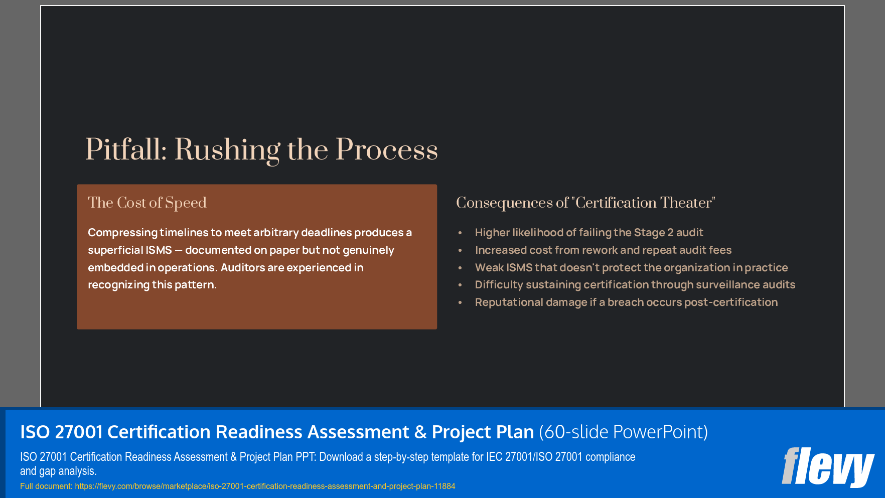 ISO 27001 Certification Readiness Assessment & Project Plan (60-slide PPT PowerPoint presentation template (PPTX)) Preview Image