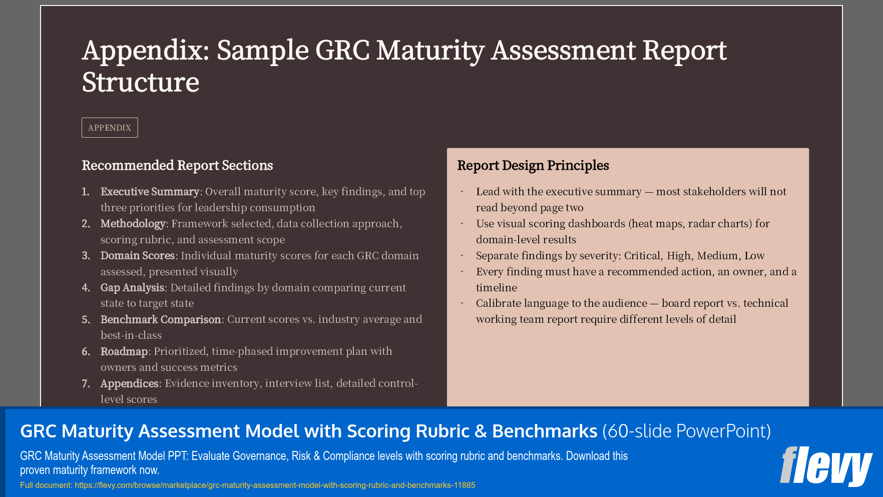 GRC Maturity Assessment Model with Scoring Rubric & Benchmarks (60-slide PPT PowerPoint presentation template (PPTX)) Preview Image
