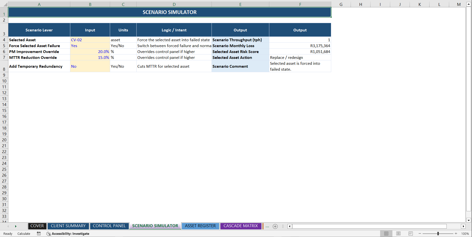 AI-Powered Plant Reliability & Loss Prediction System (Excel template (XLSX)) Preview Image