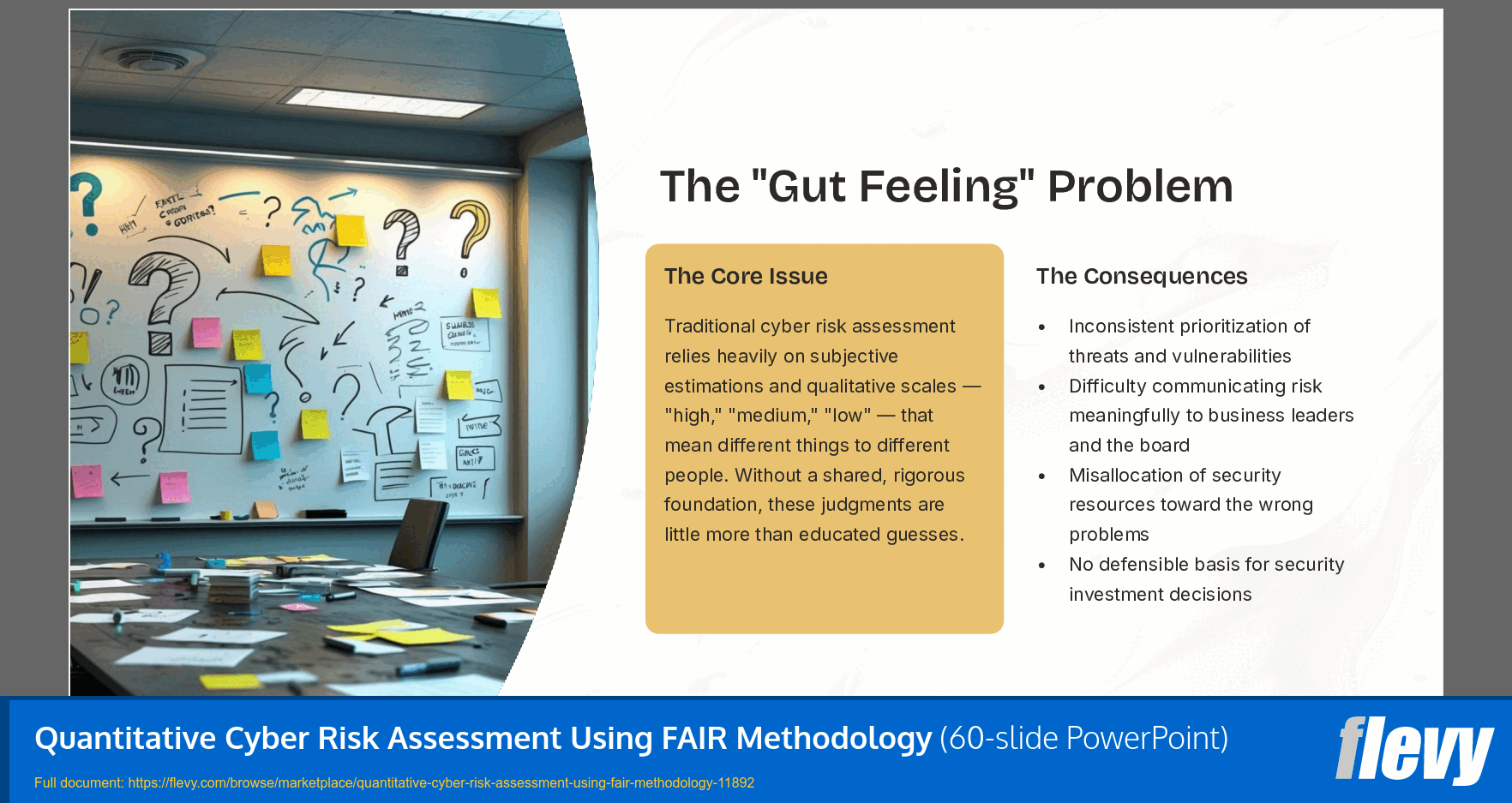 Quantitative Cyber Risk Assessment Using FAIR Methodology (60-slide PPT PowerPoint presentation template (PPTX)) Preview Image