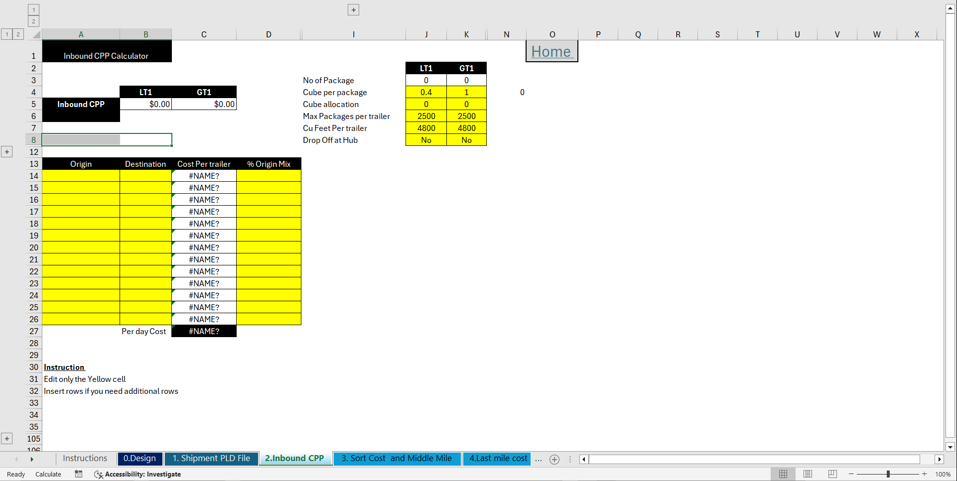 Last Mile Pricing (Excel template (XLSM)) Preview Image