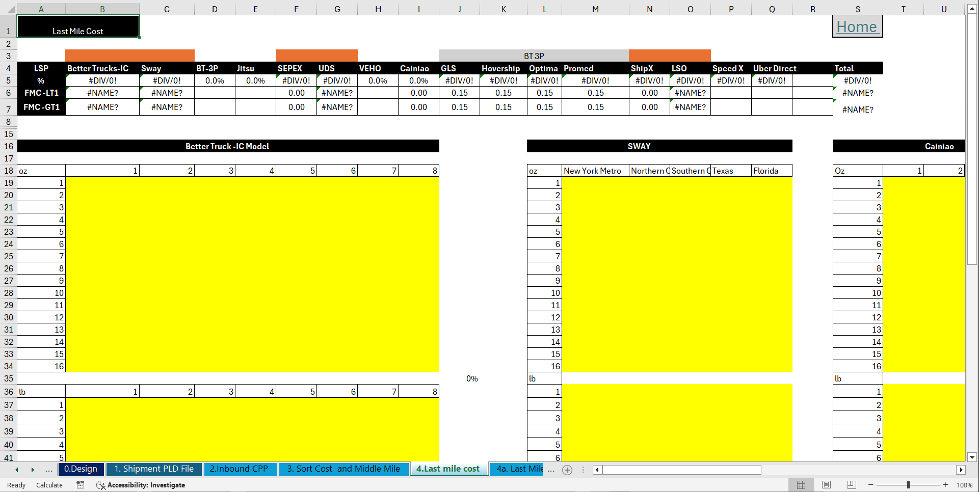 Last Mile Pricing (Excel template (XLSM)) Preview Image