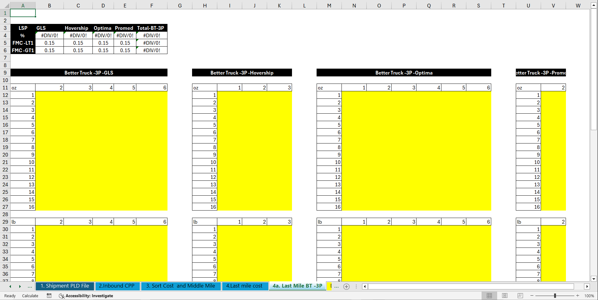 Last Mile Pricing (Excel template (XLSM)) Preview Image
