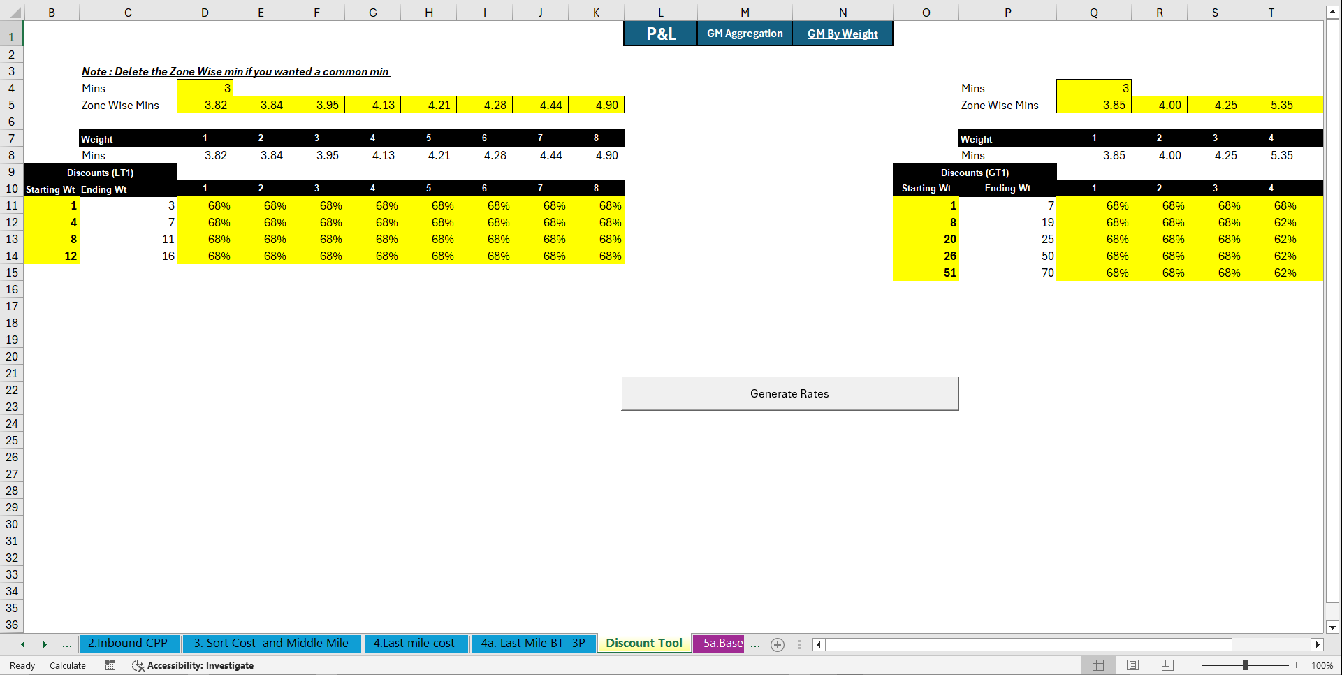 Last Mile Pricing (Excel template (XLSM)) Preview Image