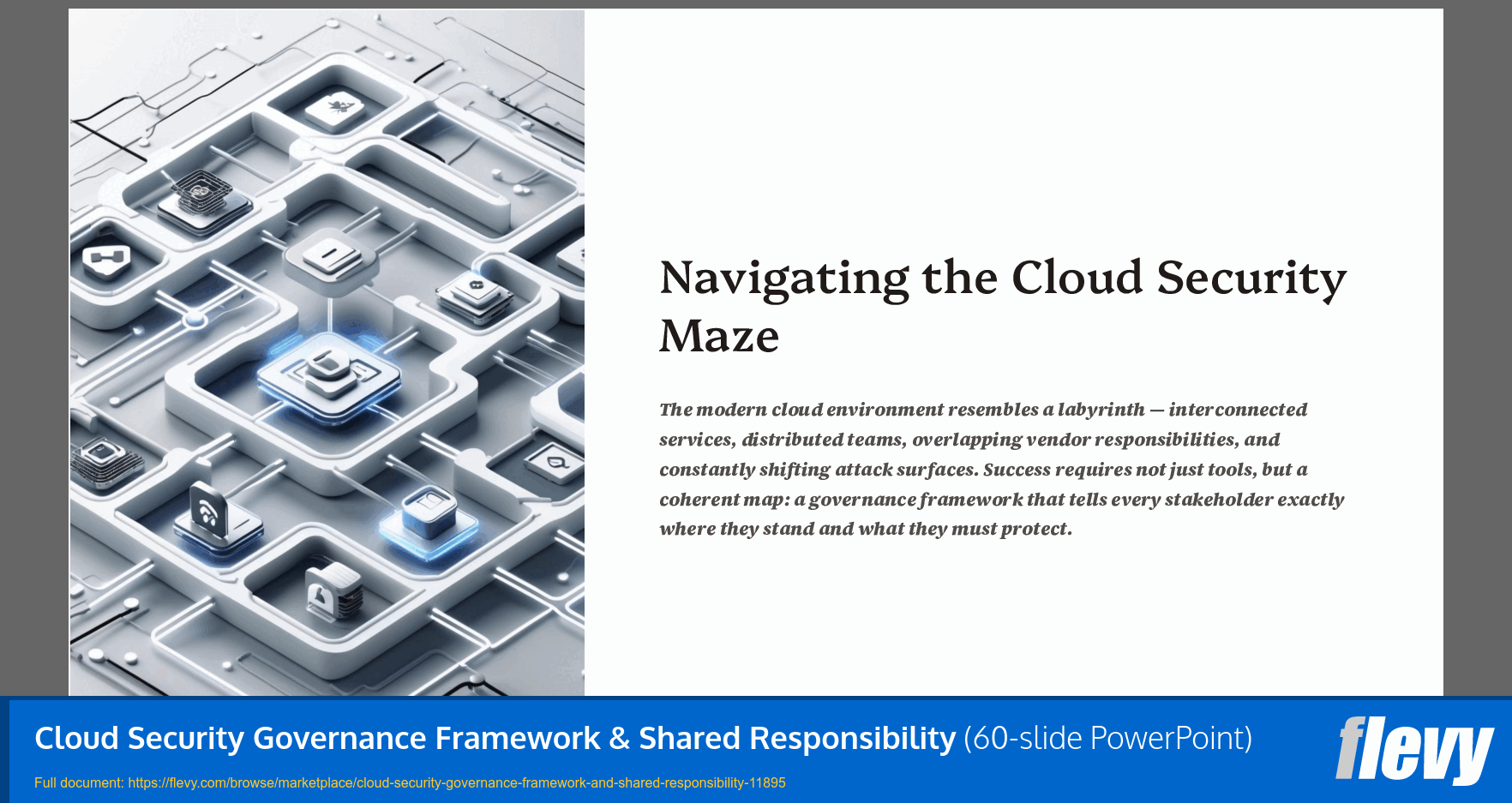 Cloud Security Governance Framework & Shared Responsibility (60-slide PPT PowerPoint presentation template (PPTX)) Preview Image