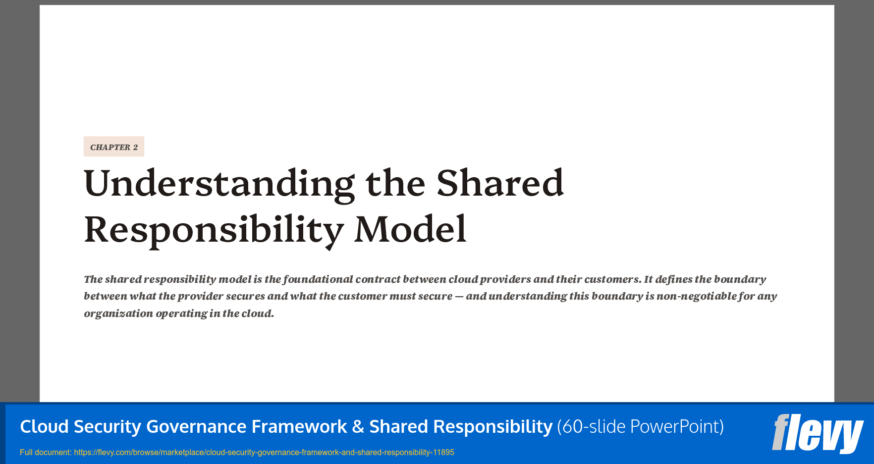 Cloud Security Governance Framework & Shared Responsibility (60-slide PPT PowerPoint presentation template (PPTX)) Preview Image